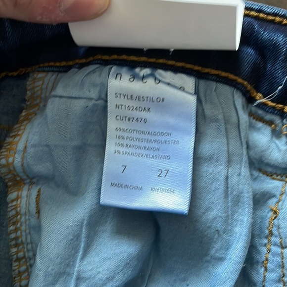 Nature Denim Distressed Hem Dark Wash Jeans - Picture 4 of 4